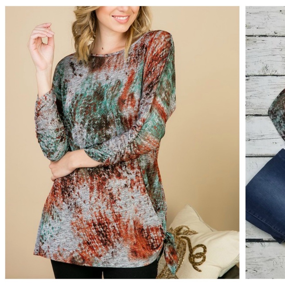 Rust Tie Dye Top